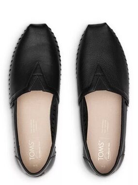 TOMS* Leather Espadrille Flats